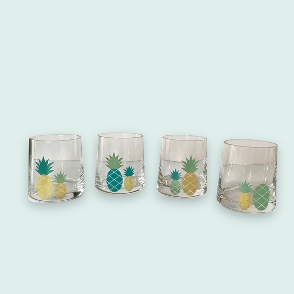 Chic & Tonic Pineapple Lowball Glasses Set of 4 in Box - Picture 7 of 12